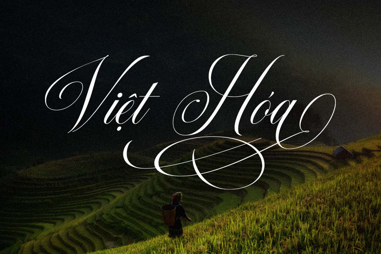 Font chữ Việt hóa cho ngày cưới TH Quadrien Script